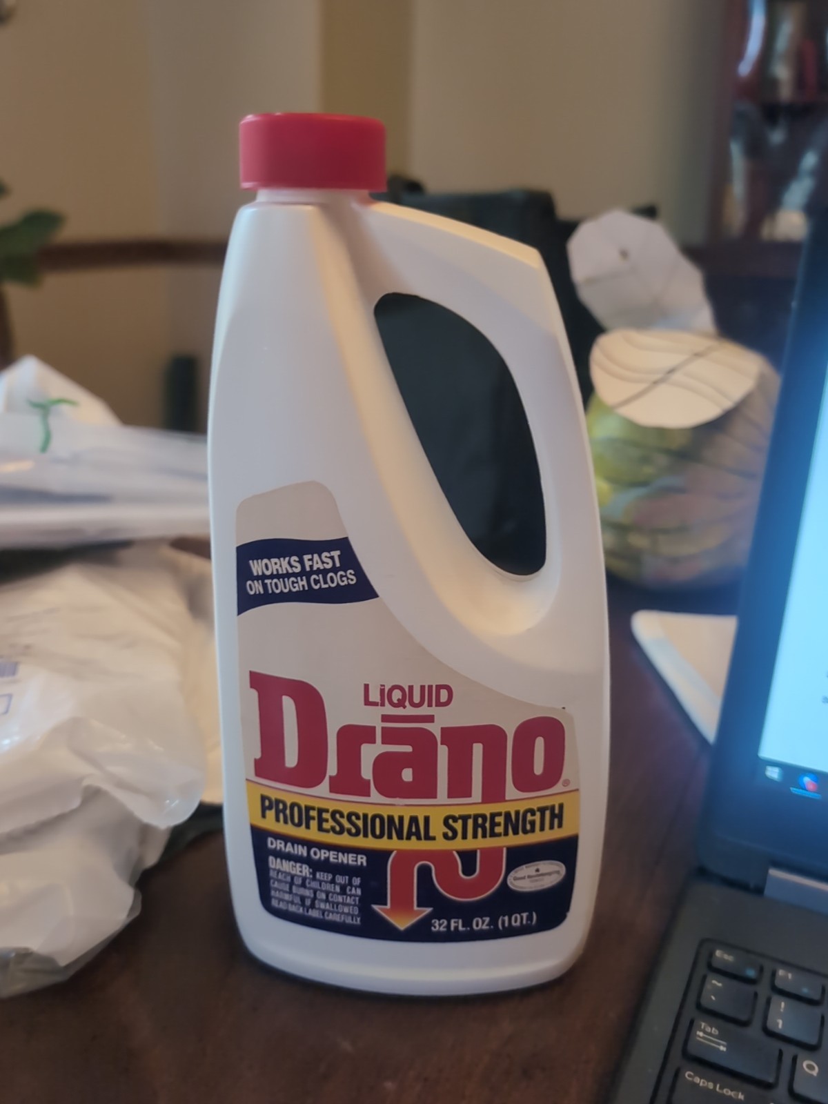Vintage 1990 Liquid Drano, Professional Strength, 32oz, 90% full