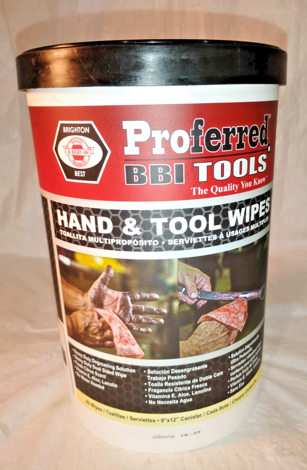 Proferred T99001 Hand and Tool Wipes Heavy Duty Degreasing – Waterless