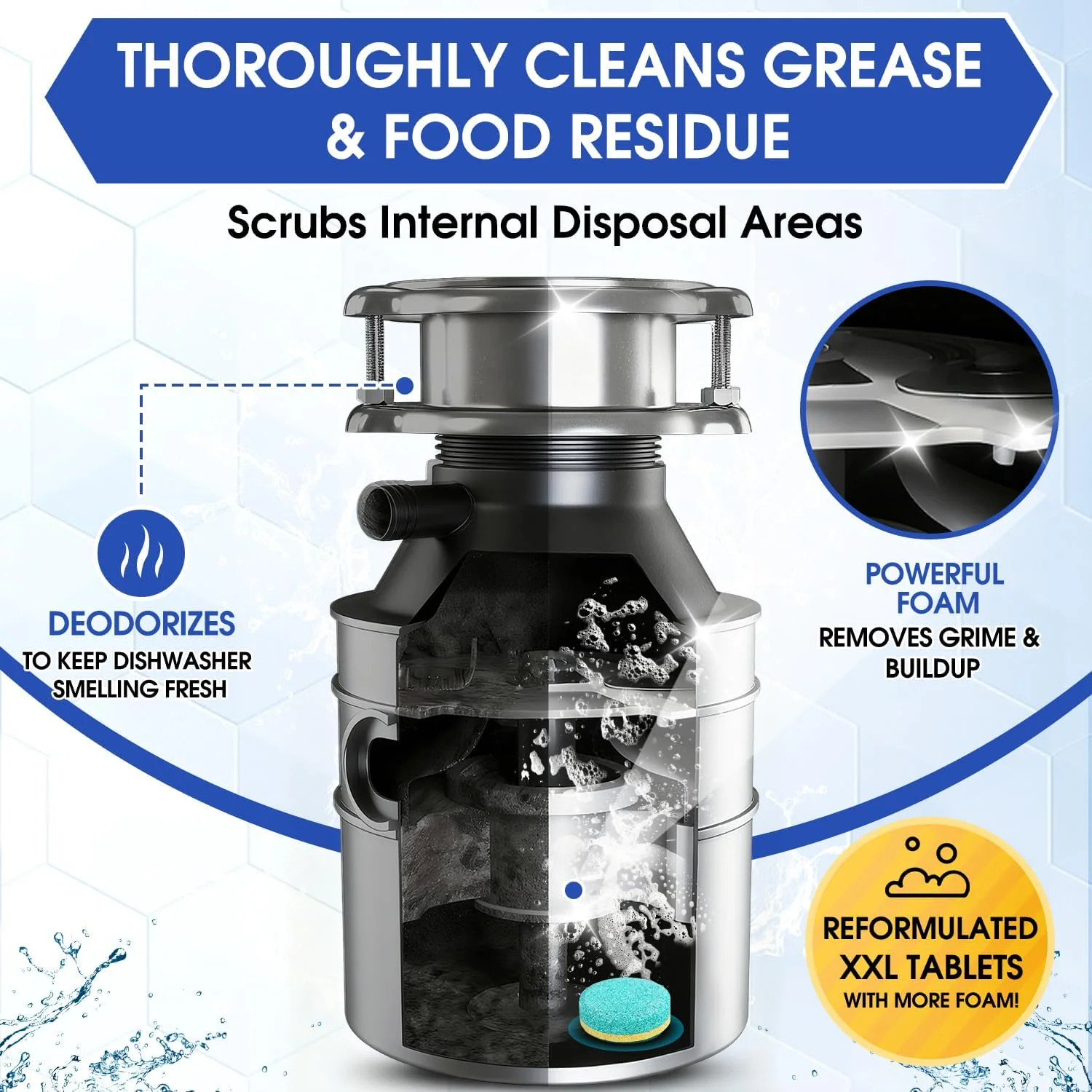Garbage Disposal Cleaner & Deodorizer Tablets – 30 Count 15-Month Supply, Dual E