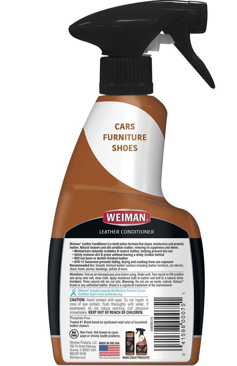 Weiman Leather Cleaner and Conditioner for Furniture – Cleans Conditions and Res
