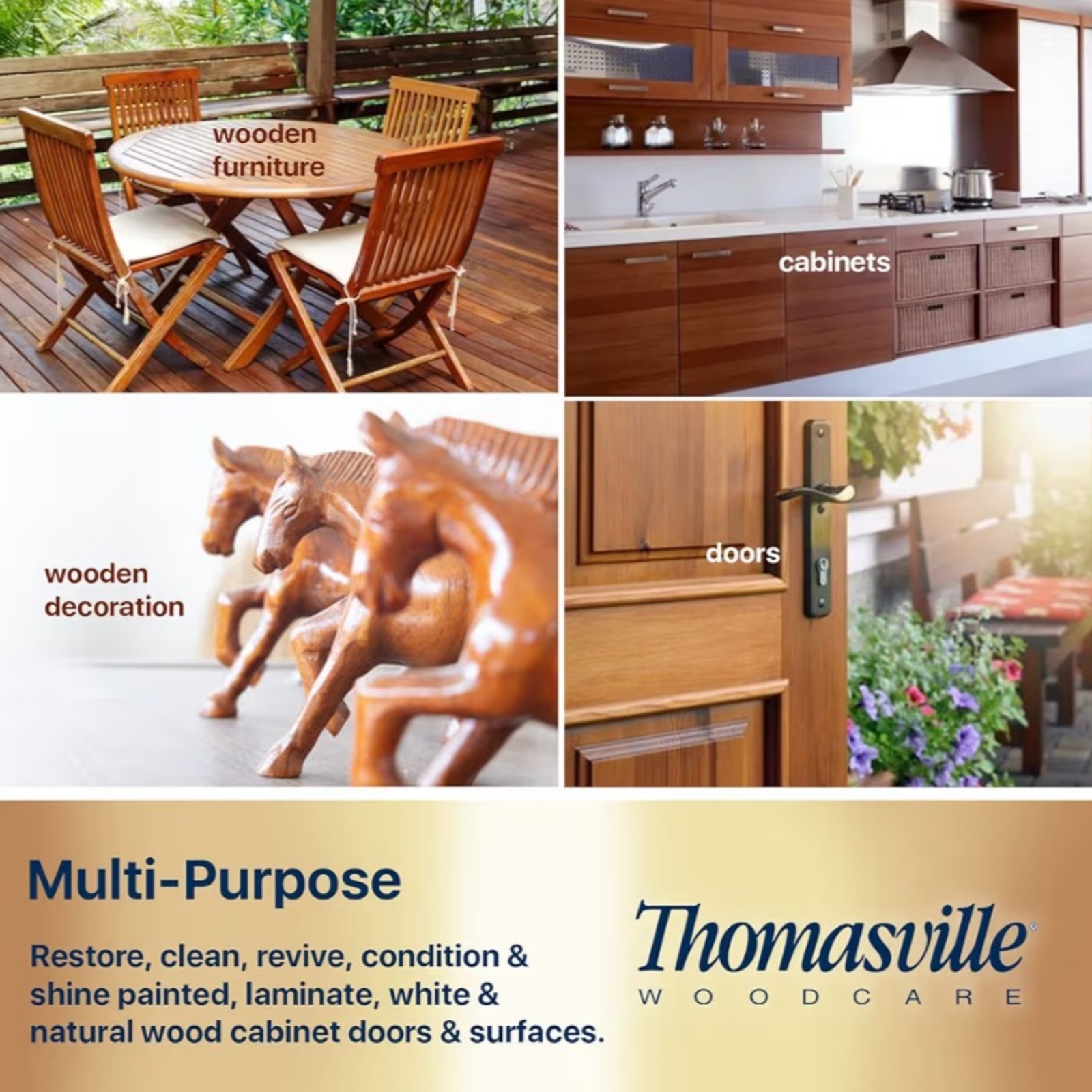 Thomasville Kitchen Cabinet Cream Wood Cleaner Polish Protect 12oz 2 Pack