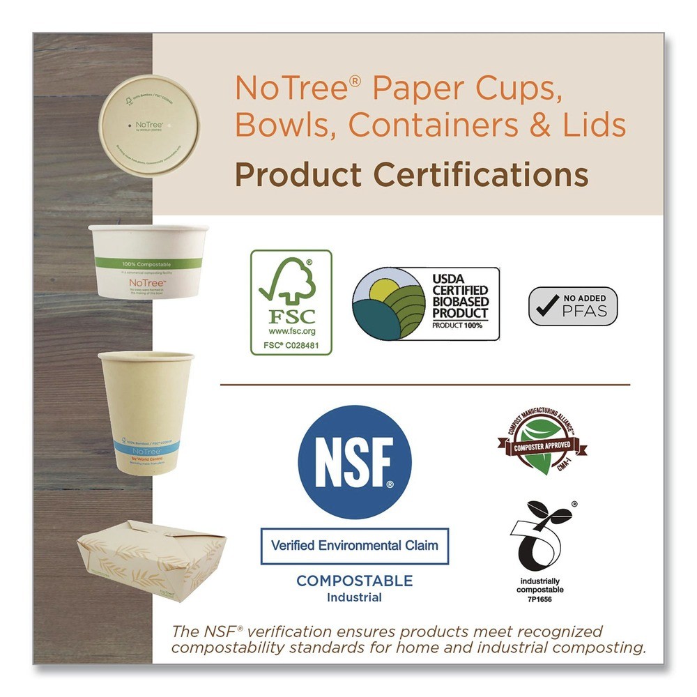 World Centric BONT32W 5.9″ dia x 3.1″h Sugarcane Paper Bowls – NTRL (300/CT) New
