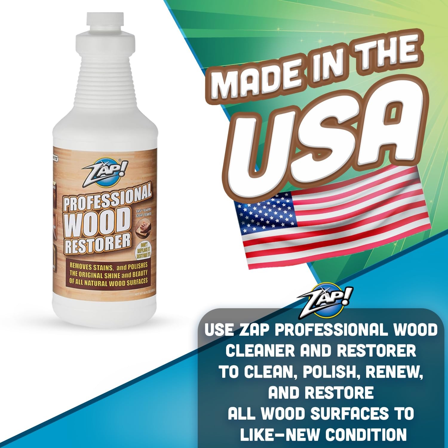 Wood Cleaner and Restorer 32oz Cleans Polishes Cabinets Furniture