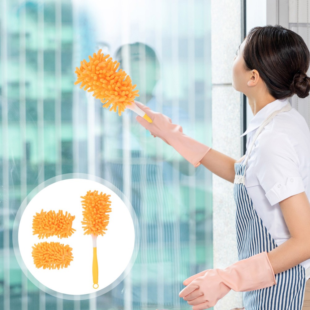 1Set Reusable Chenille Dusting Brush for Car Interior Home Walls and Fan Blades