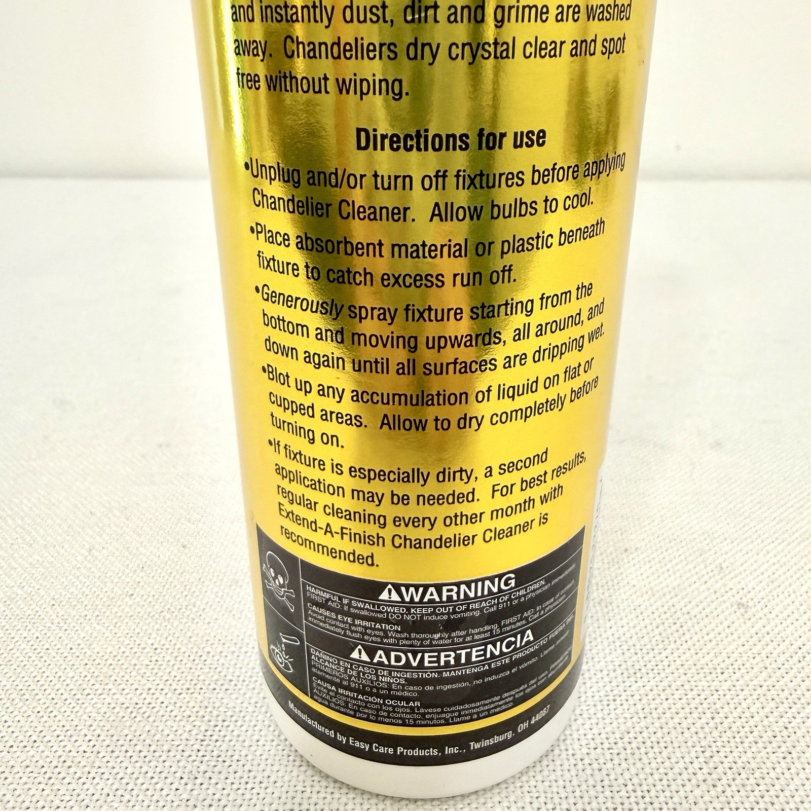 Vintage Extend A Finish Chandelier Cleaner 16oz Drip Dry Glass Crystal Spray 95%