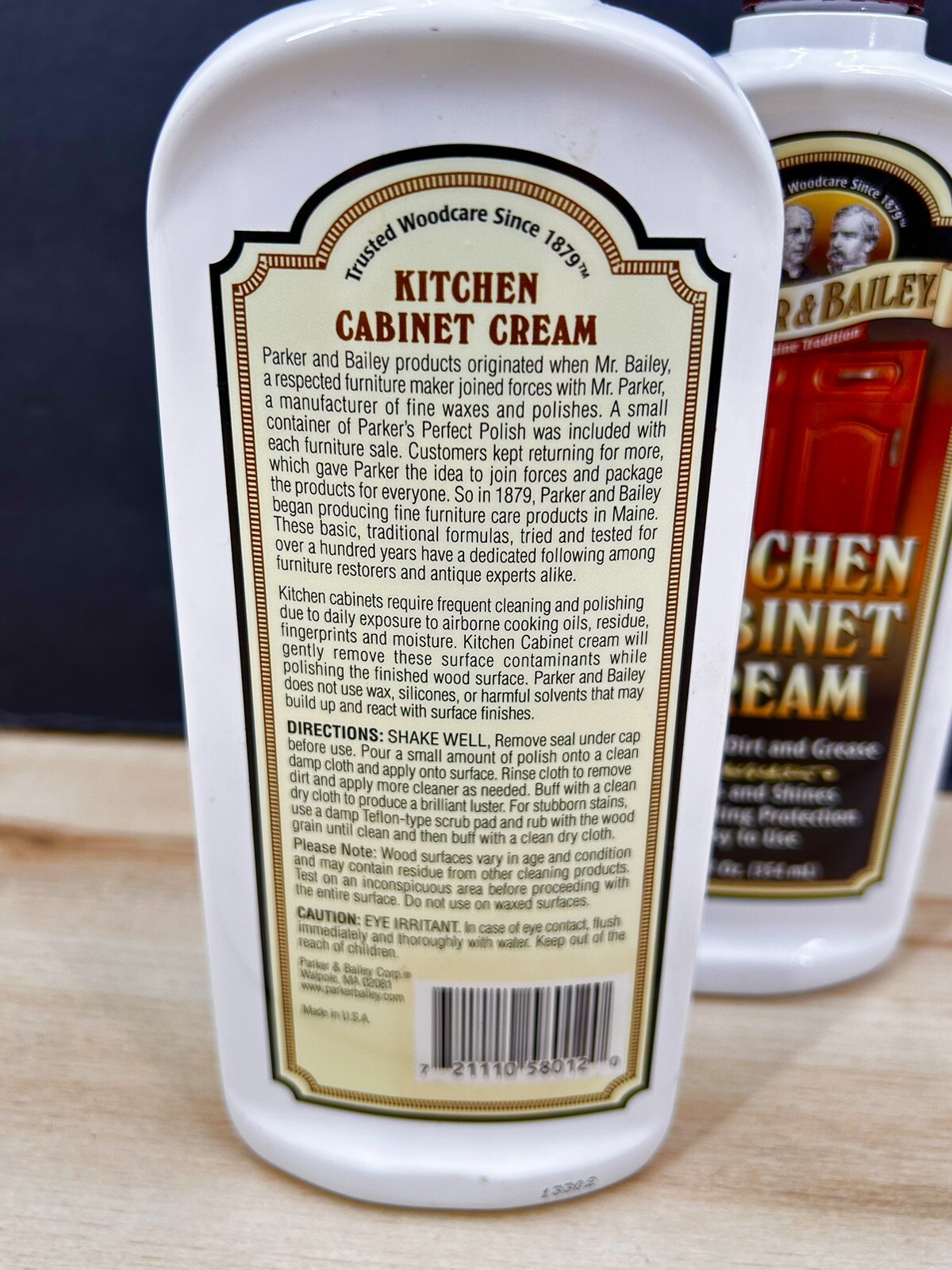 (2) PARKER & BAILEY CABINET CREAM All Woods Clean Shine Lasting Protection 12oz