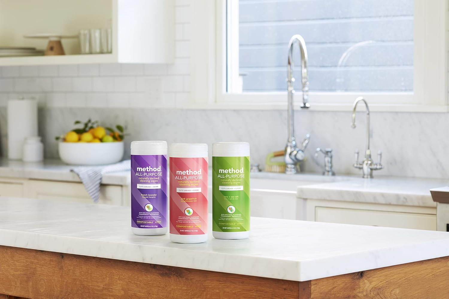 Method All-Purpose Cleaning Wipes, French Lavender, Multi-Surface, Compostable,