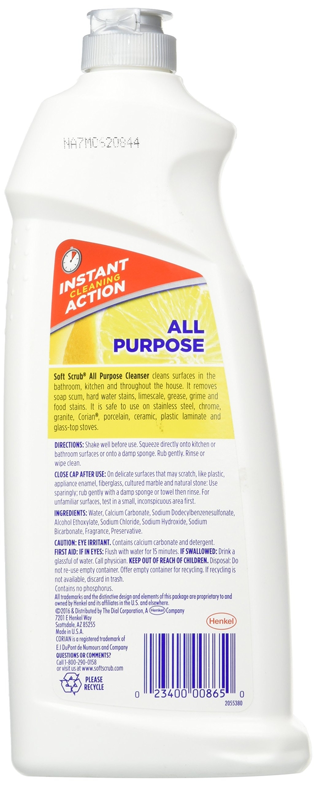 Soft Scrub All Purpose Cleaner 24 oz Pack of 3 Lemon Scent Cleans All Surfaces