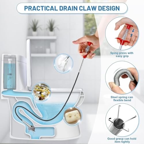 (76 inch) Drain Snake, Drain Clog Remover – Gutter Cleaning Tools Cleaner for