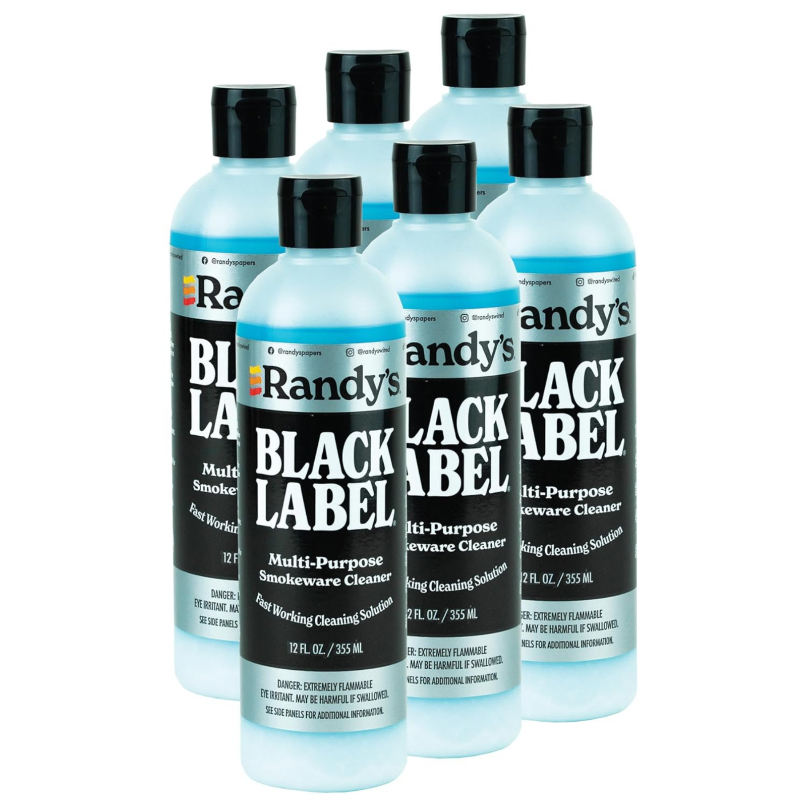 Randys Black Label Cleaner 12oz 6 Pack Glass Top Metal Ceramic Surface Cleaner