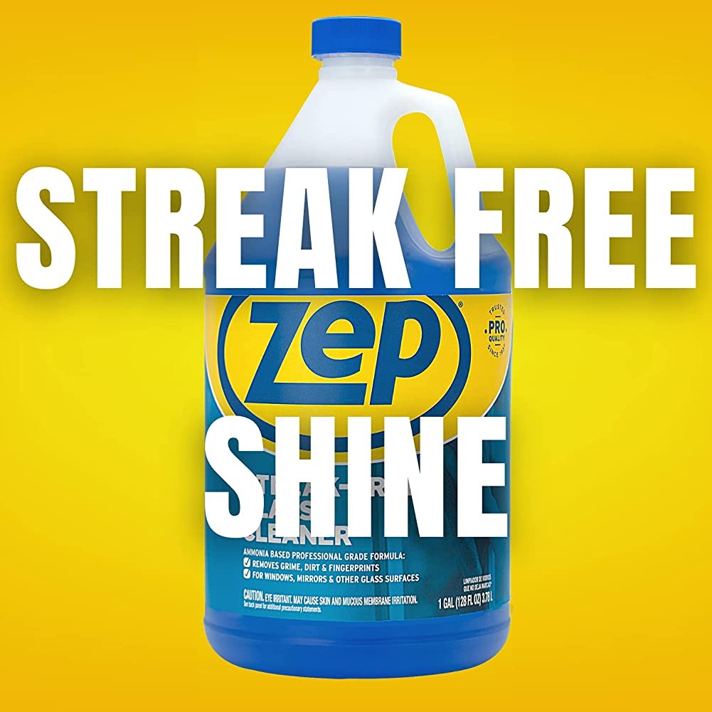 Zep Streak-Free Glass Cleaner 1 Gallon (Case of 4) Professional Sprayer Bottle