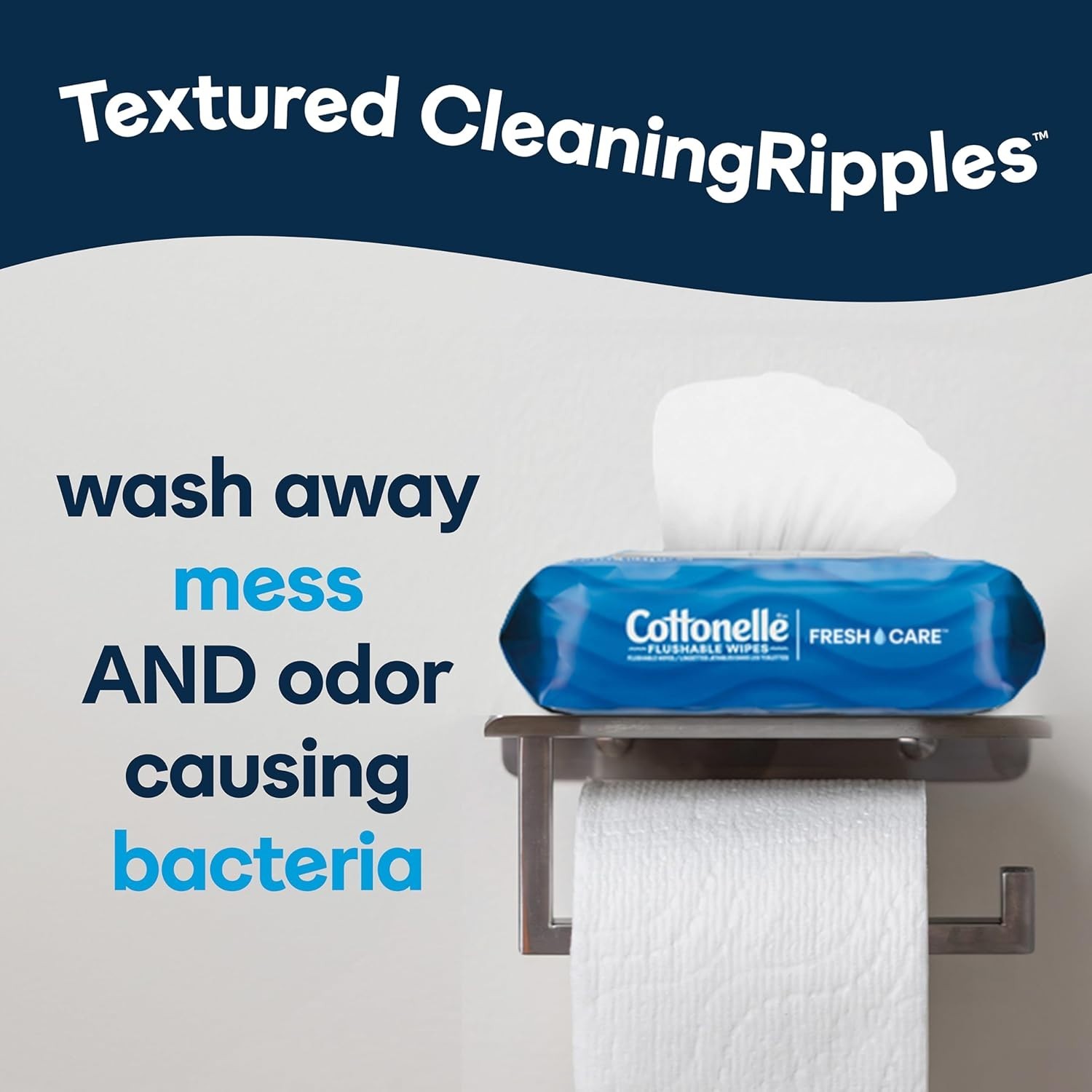 Ultra Clean Cottonelle Flushable Wipes – 8 Flip-Top Packs, Unscented Comfort