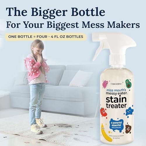 Messy Eater Stain Remover Spray & Refill Pouch – 16oz Each, Tough on Stains!