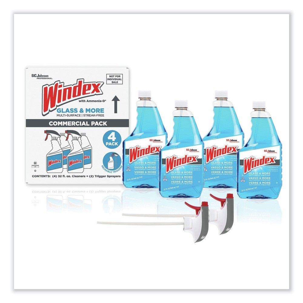 Windex 327171 32 oz Spray Bottle Original Glass Cleaner – Fresh Scent (4/CT) New
