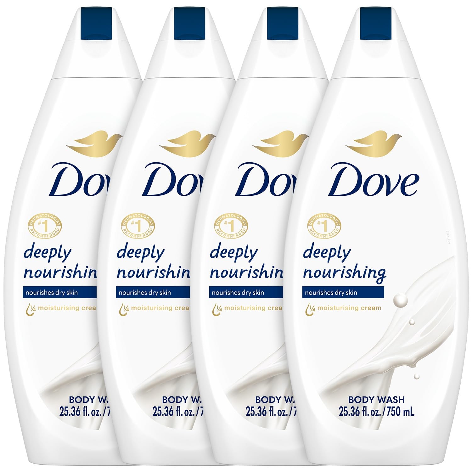 Dove Body Wash 4-Pack ?C Deeply Nourishing for Softer, Smoother Skin, 25.36 Fl