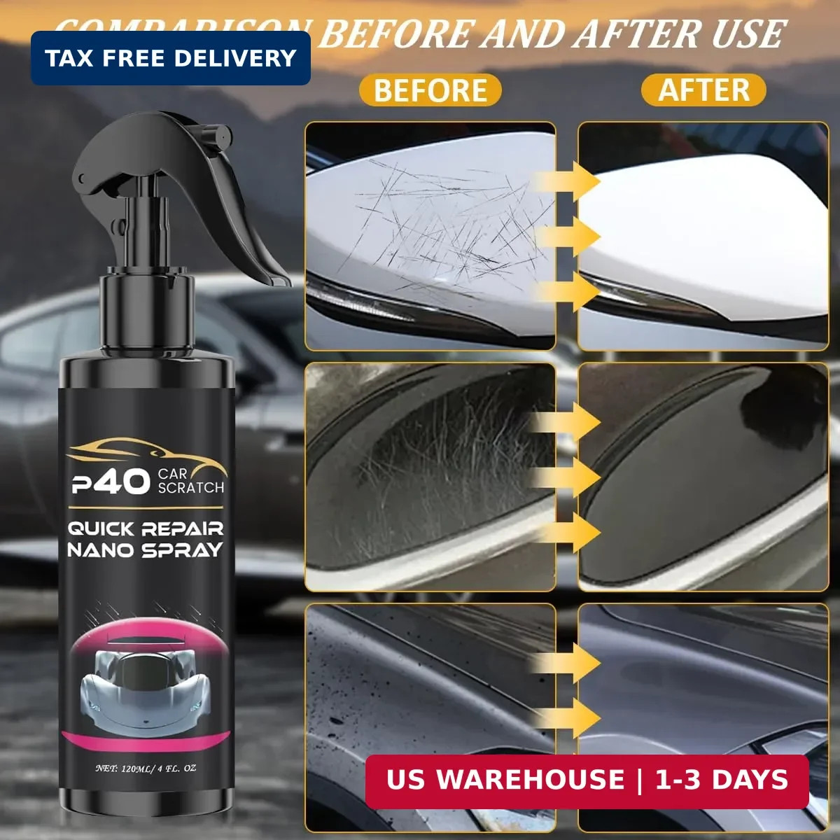 2PCS Nano Car Spray, Scratch Remover, Scratch Fix, Car Wax for Cars, Nano Scratc