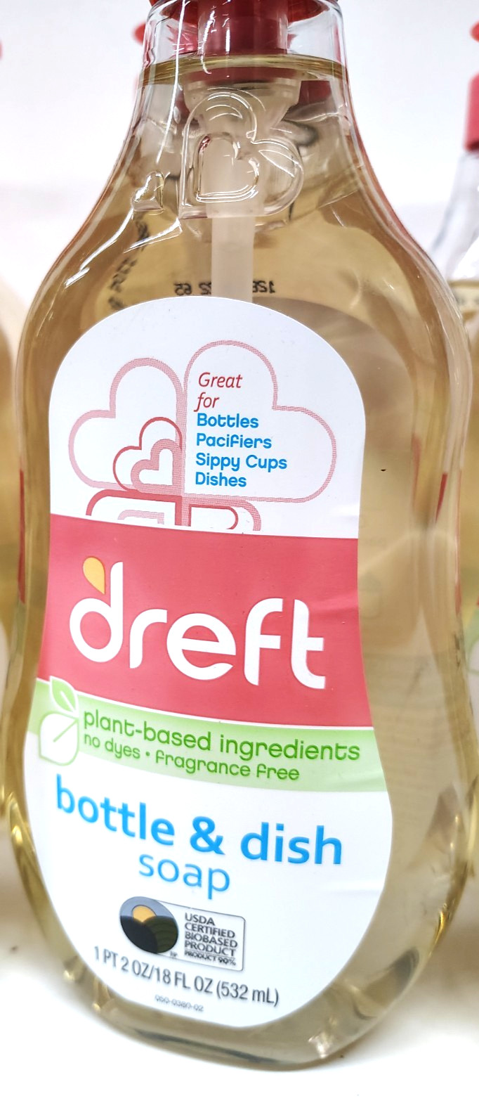 3 PK Dreft Bottle and Dish Soap, Fragrance Free Formula, Baby Bottle Wash, 18oz