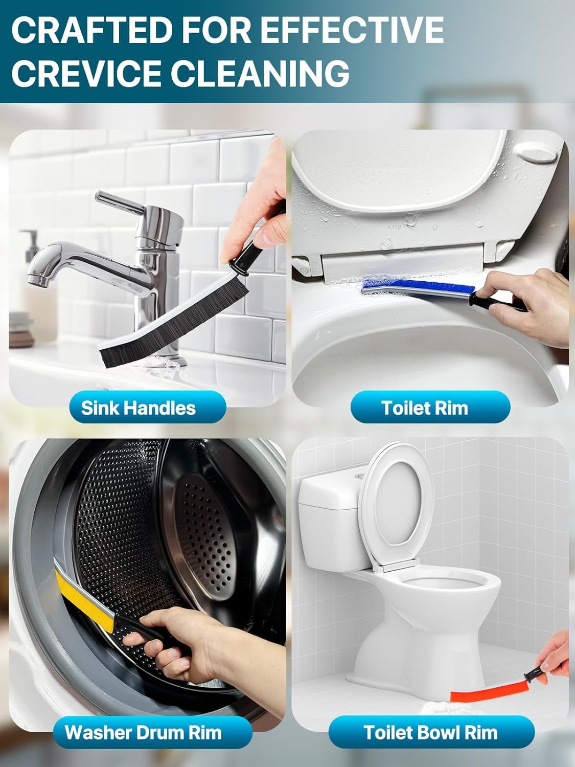 6Pcs Hard Bristle Crevice Cleaning Brush, Multifunctional Premium Crevice Cleani