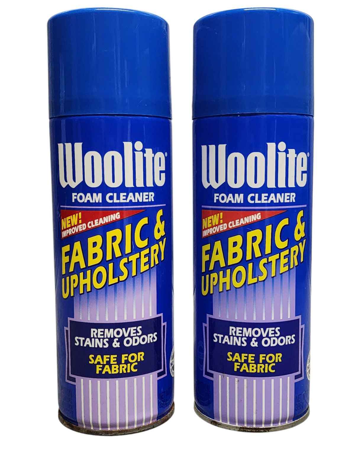x2 Vtg Woolite Foam Cleaner Fabric & Upholstery Stain and Odor Eliminator 14 oz