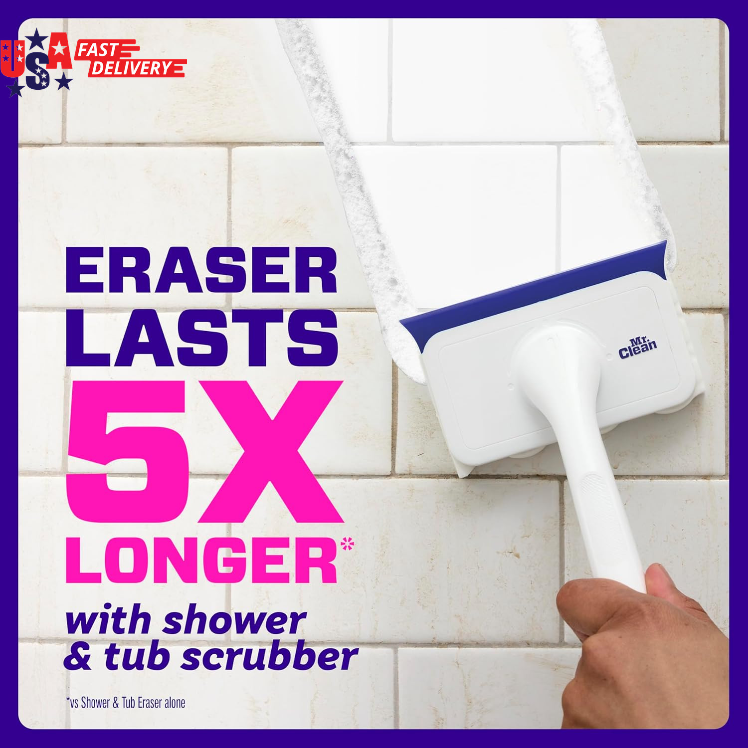 Magic Eraser Shower & Tub Scrubber, Bathroom Cleaner, All in One Bathroom Cleane