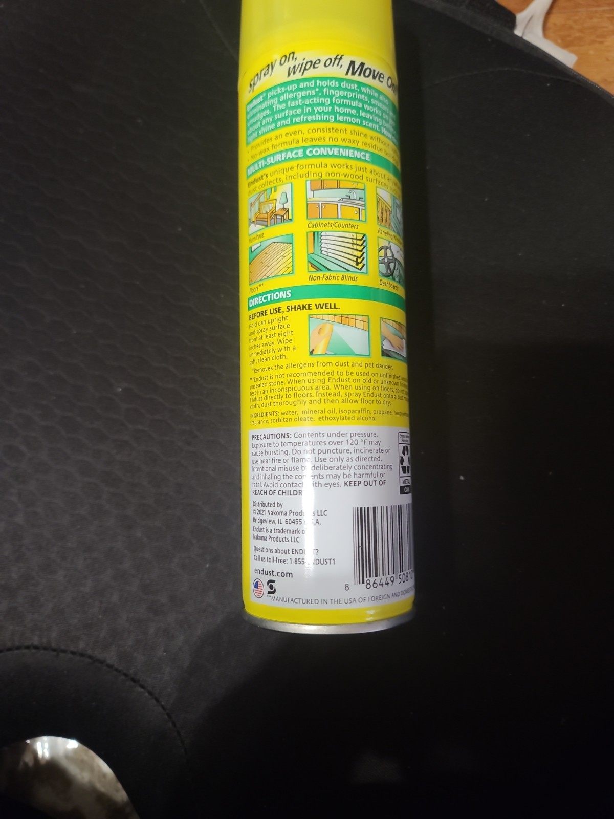 Endust® Multi-Surface Dusting and Cleaning Spray, Lemon Zest, Aerosol, 12.5 oz.