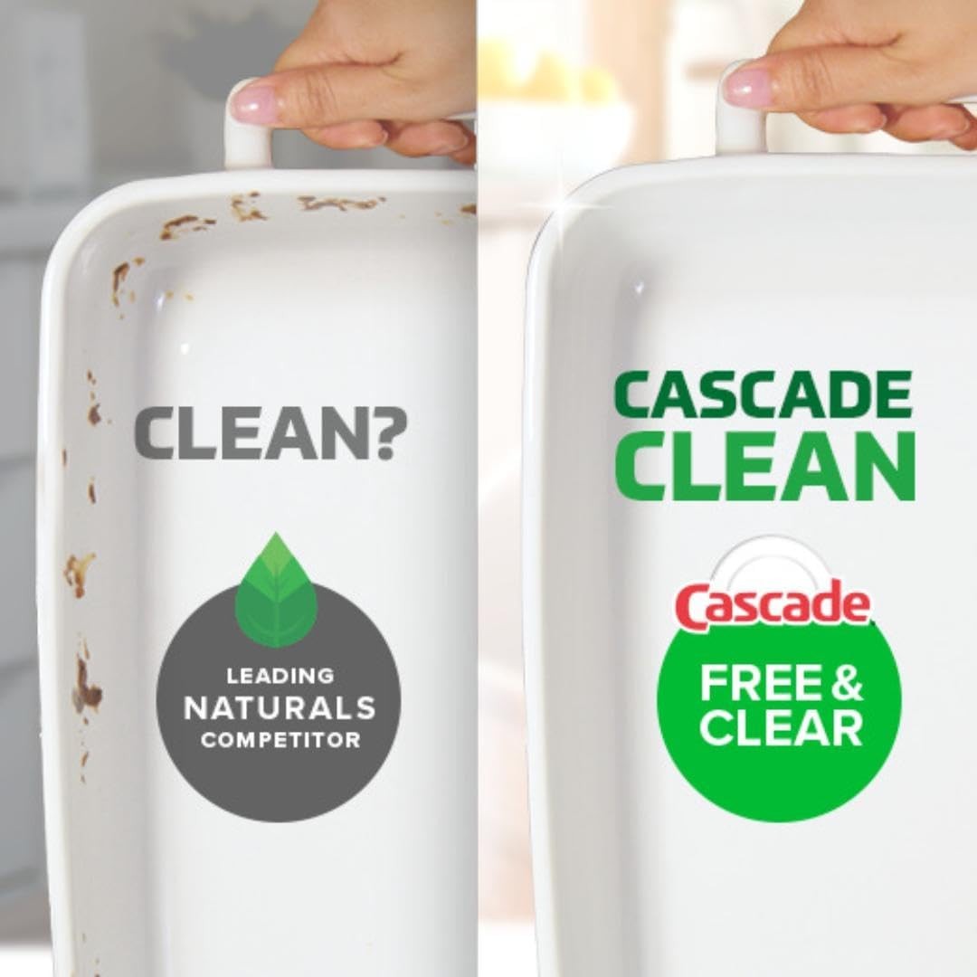 Cascade Free & Clear Dishwasher Pods, Dishwasher Detergent, Dish Detergent Soap,