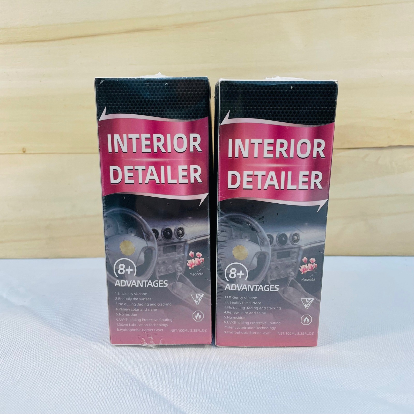 Lot of 2 Interior Detailer 2-Pack Magnolia Scent Car Dash Leather 100ML 3.38oz