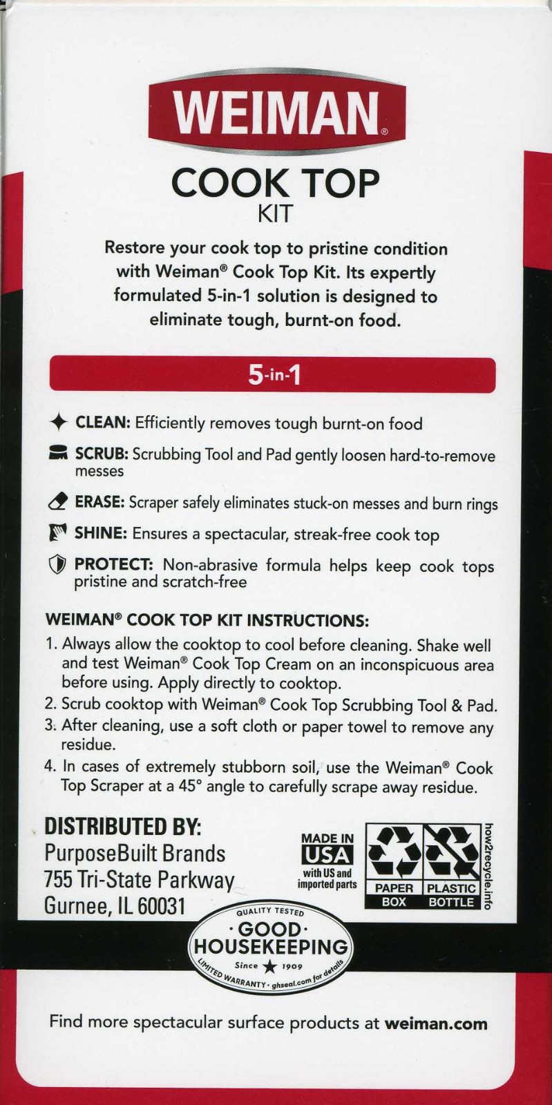 WEIMAN Complete COOK TOP CLEANING KIT Cleans & Shines ALL Glass Ceramic Cooktops