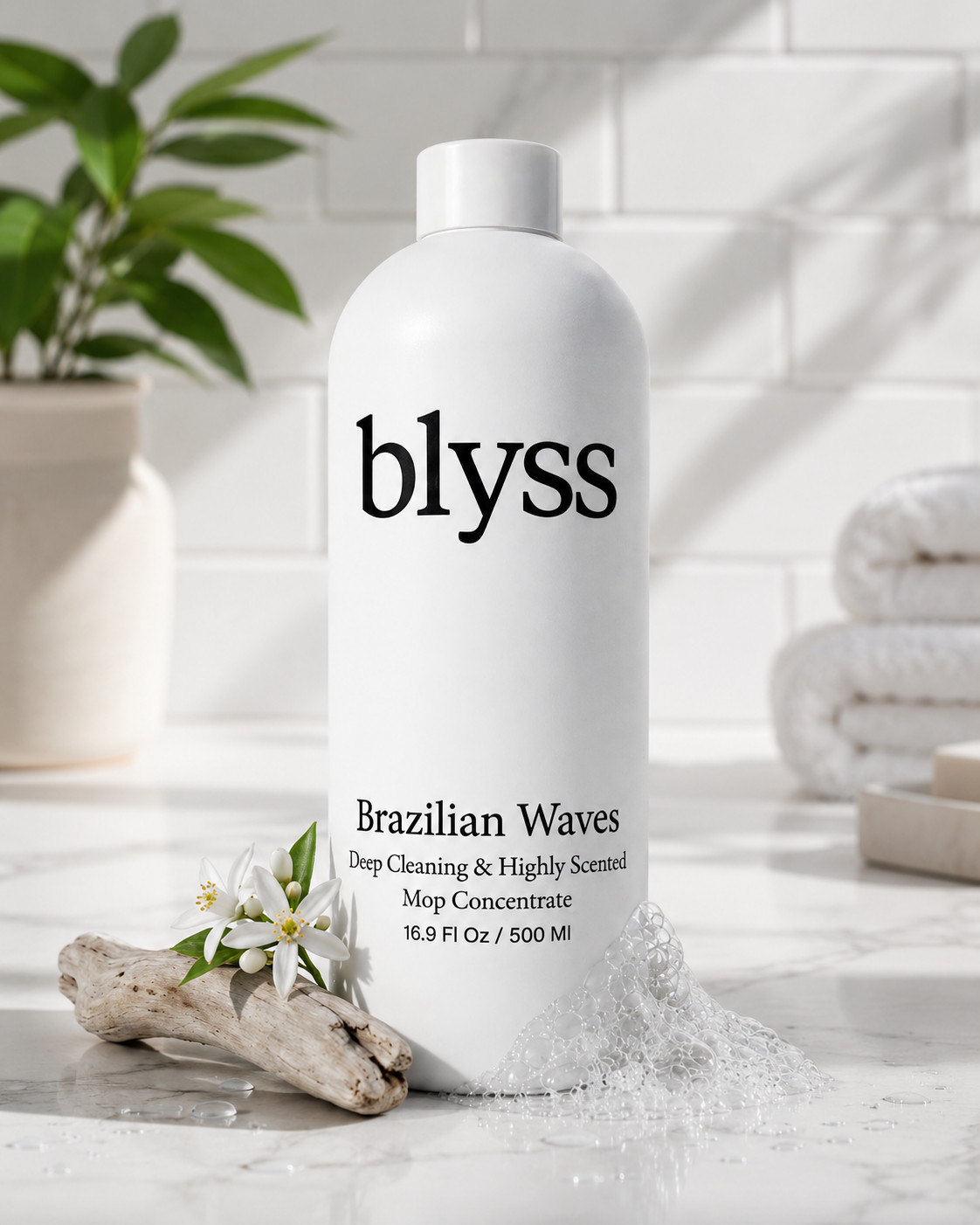 Blyss Brazilian Waves Mop Soap Concentrate 16.9 oz 500ml Hard Floor Cleaner