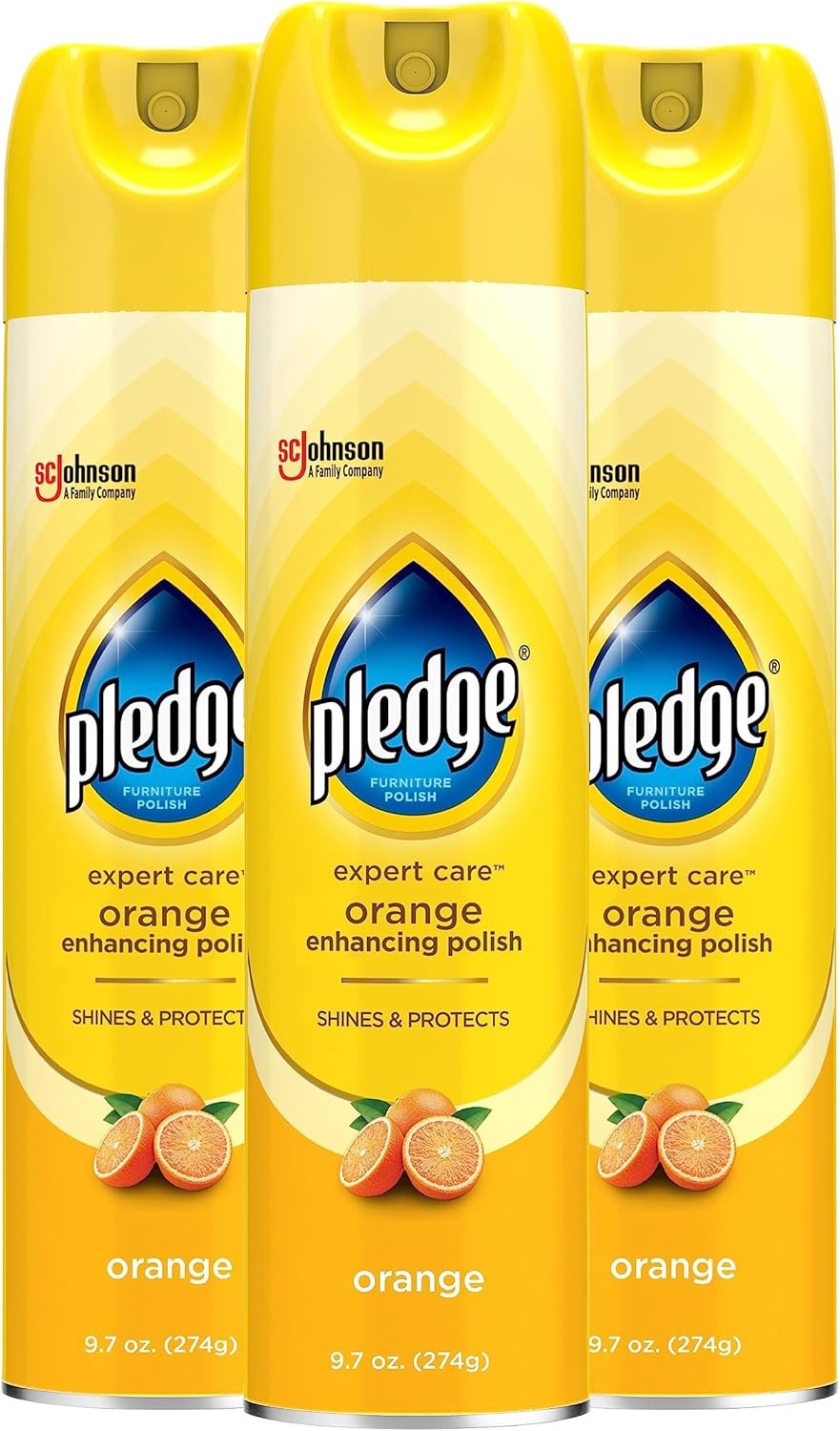 Enhancing Polish, Wood & Furniture Spray, Orange Scent, 9.7oz (Pack of 3)