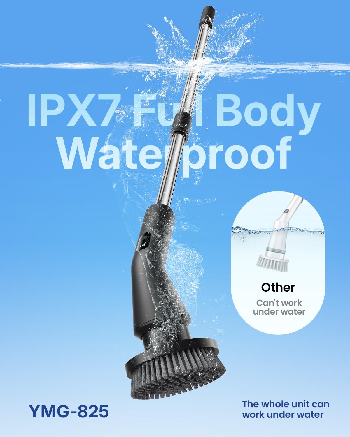 Electric Spin Scrubber, Cordless Cleaning Brush for Bathroom Shower Tub, IPX7…