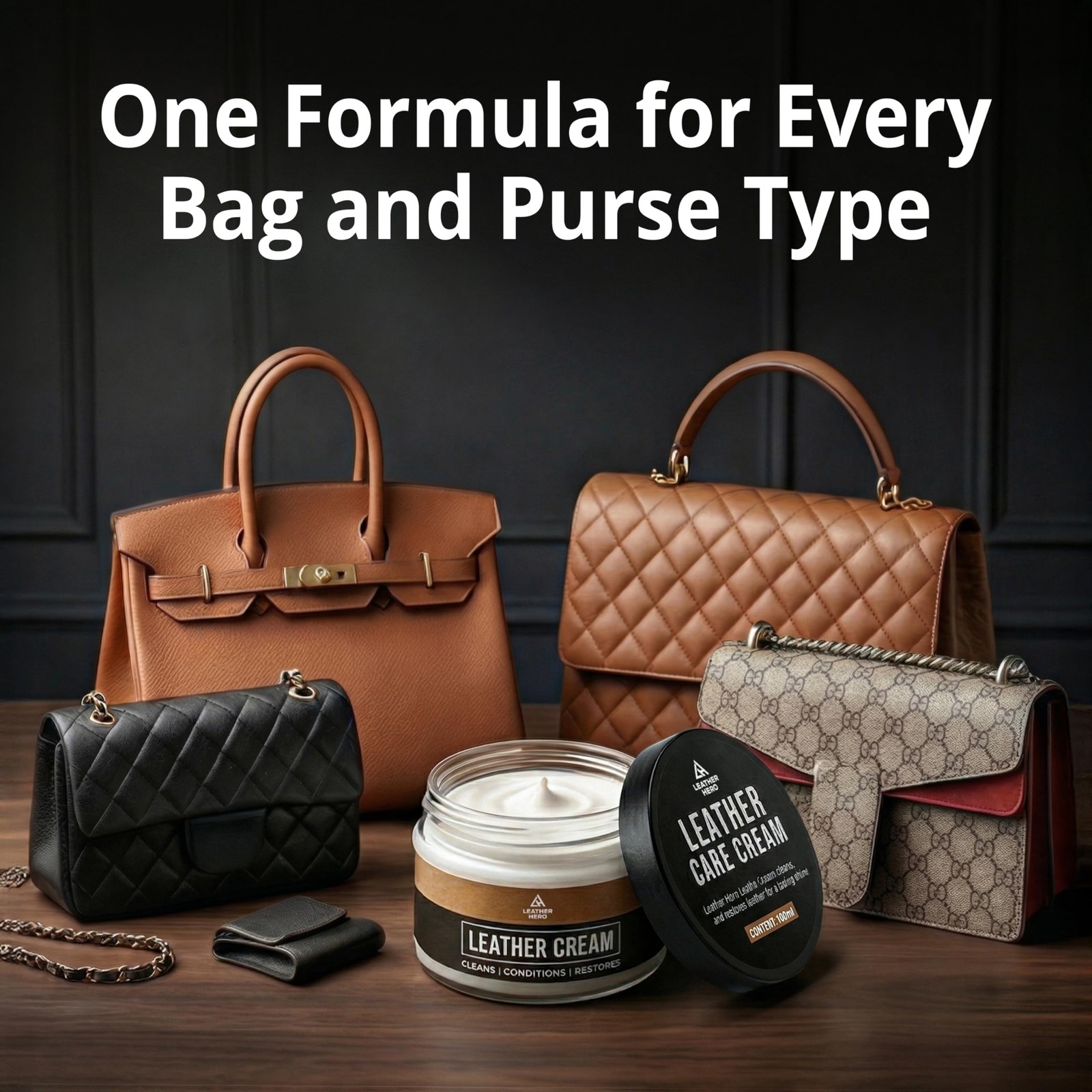 2-in-1 Purse Cleaner & Conditioner – Leather Cream for Handbags, Designer Bag…