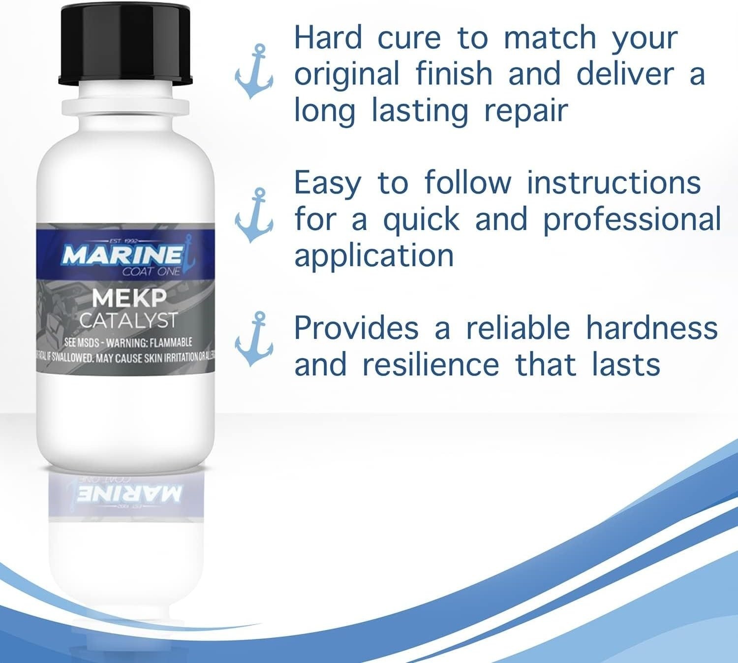 Gel Coat White With Wax & MEKP Catalyst For Boats And Fiberglass Repair 1 Quart