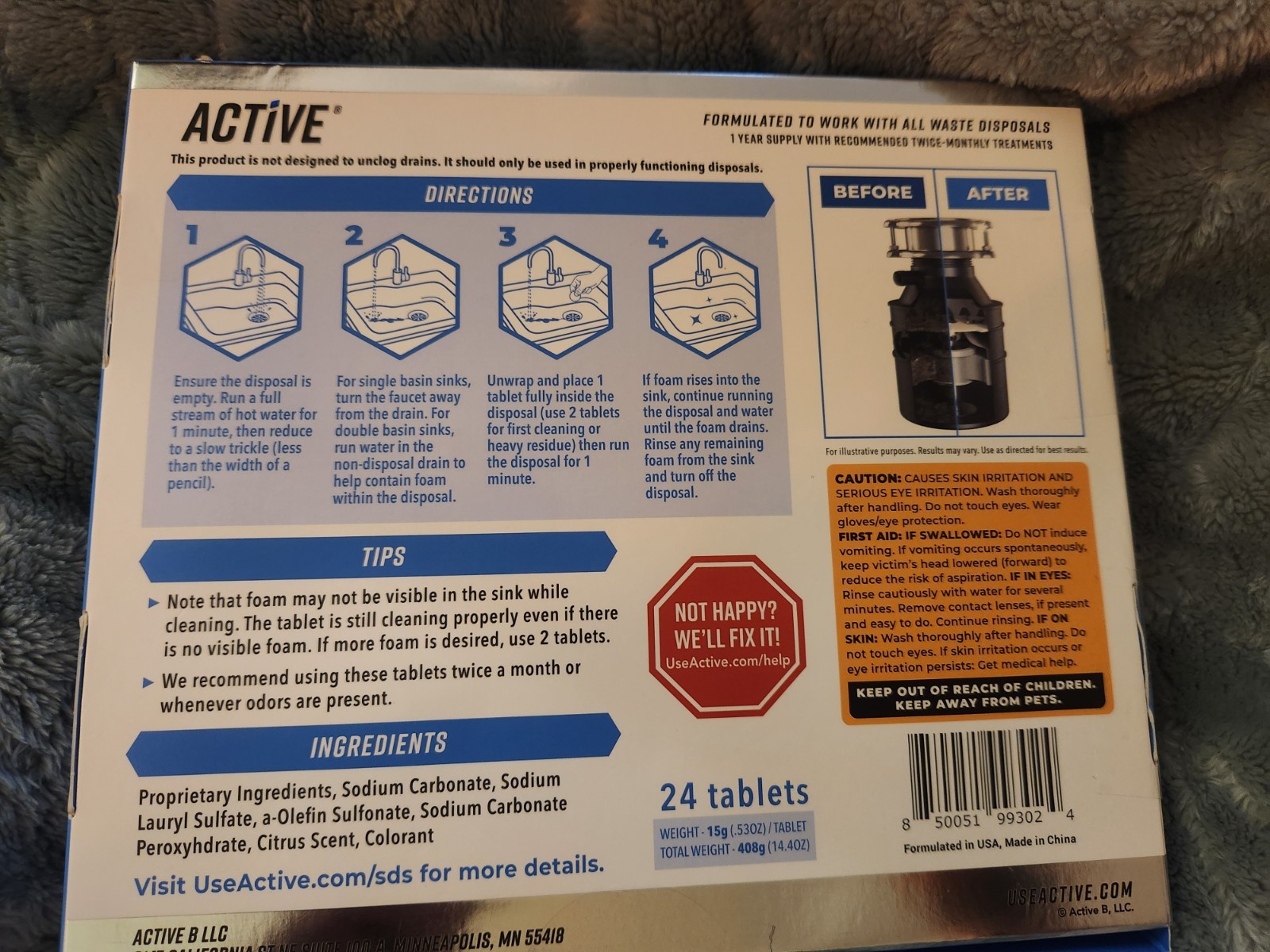 Lot of 2 Garbage Disposal Cleaner Deodorizer Tablet 24 Pack Citrus Scent
