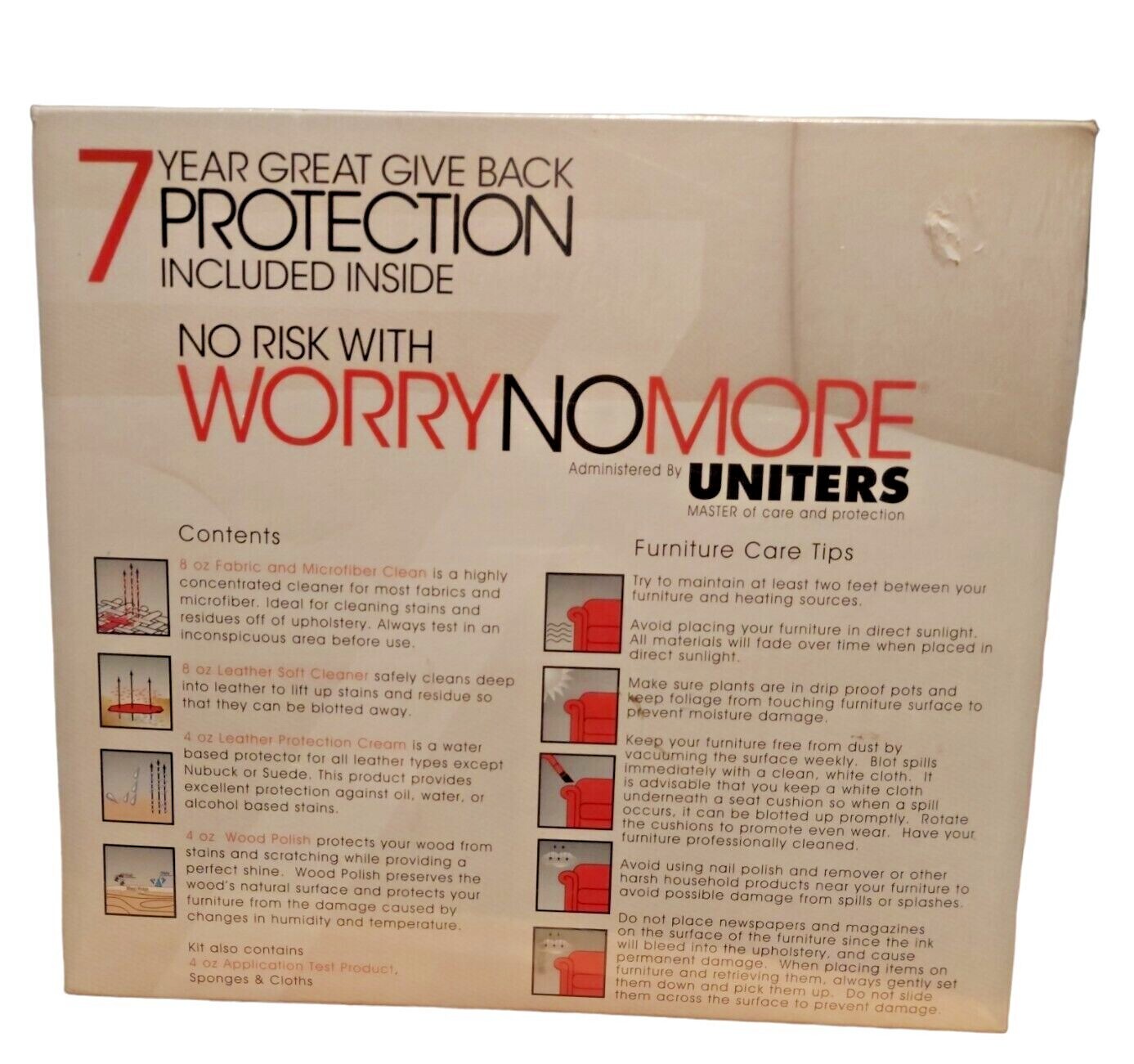 Worry No More NEW Care & Protection Kit Leather Furniture Wood Fabric by Uniters