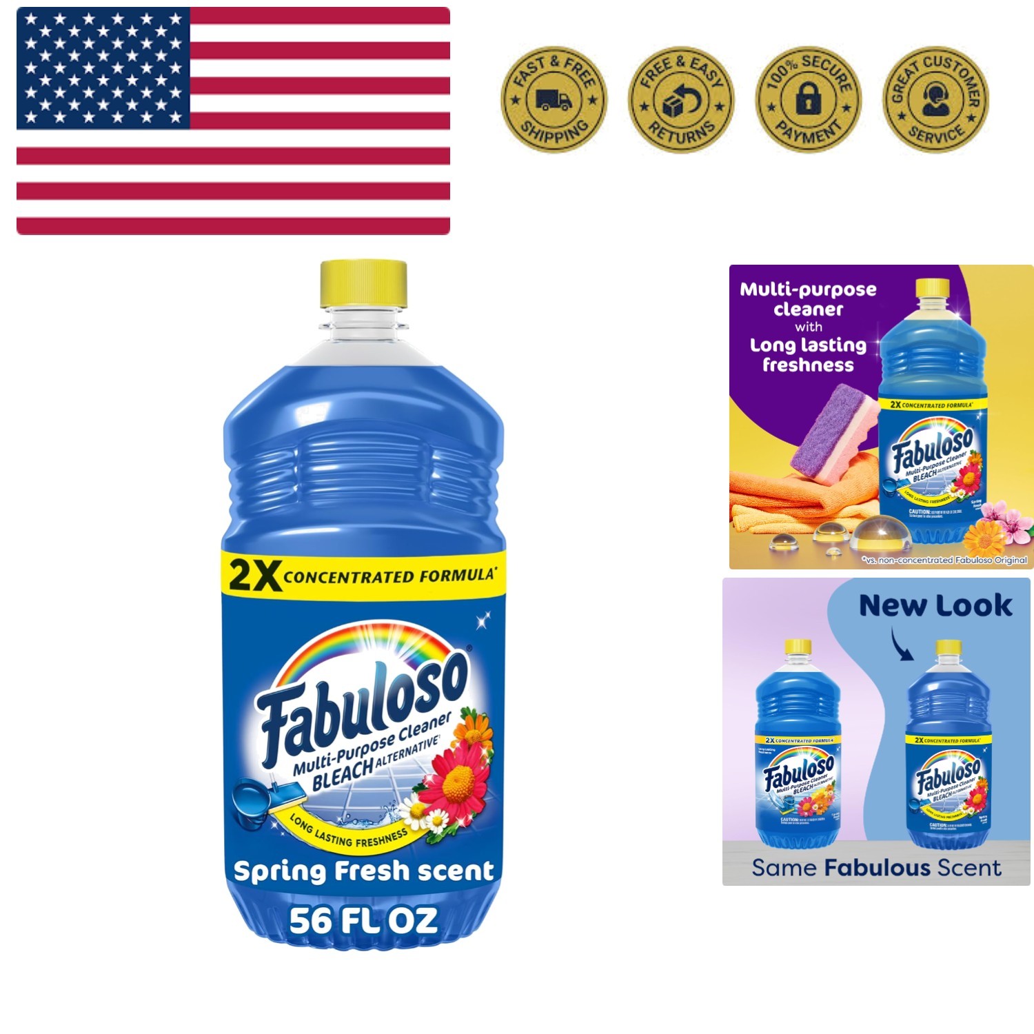 Multi-Purpose Cleaner and Floor Cleaner, 2X Concentrated Formula, Long-Lastin…