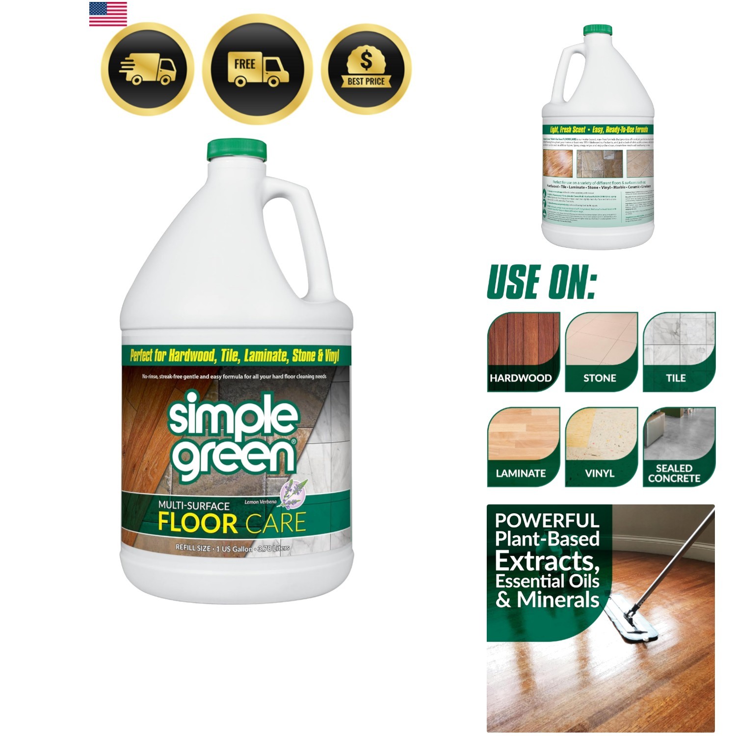 Multi-Surface Floor Care – Cleans Hardwood, Vinyl, Laminate, Tile, Concrete a…