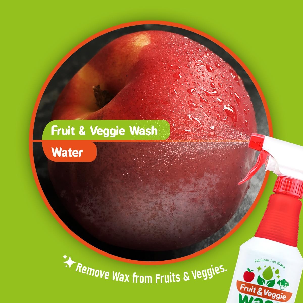 Fruit & Veggie Wash – Produce Cleaner Spray 32 fl oz | Removes Waxes & Harmfu…