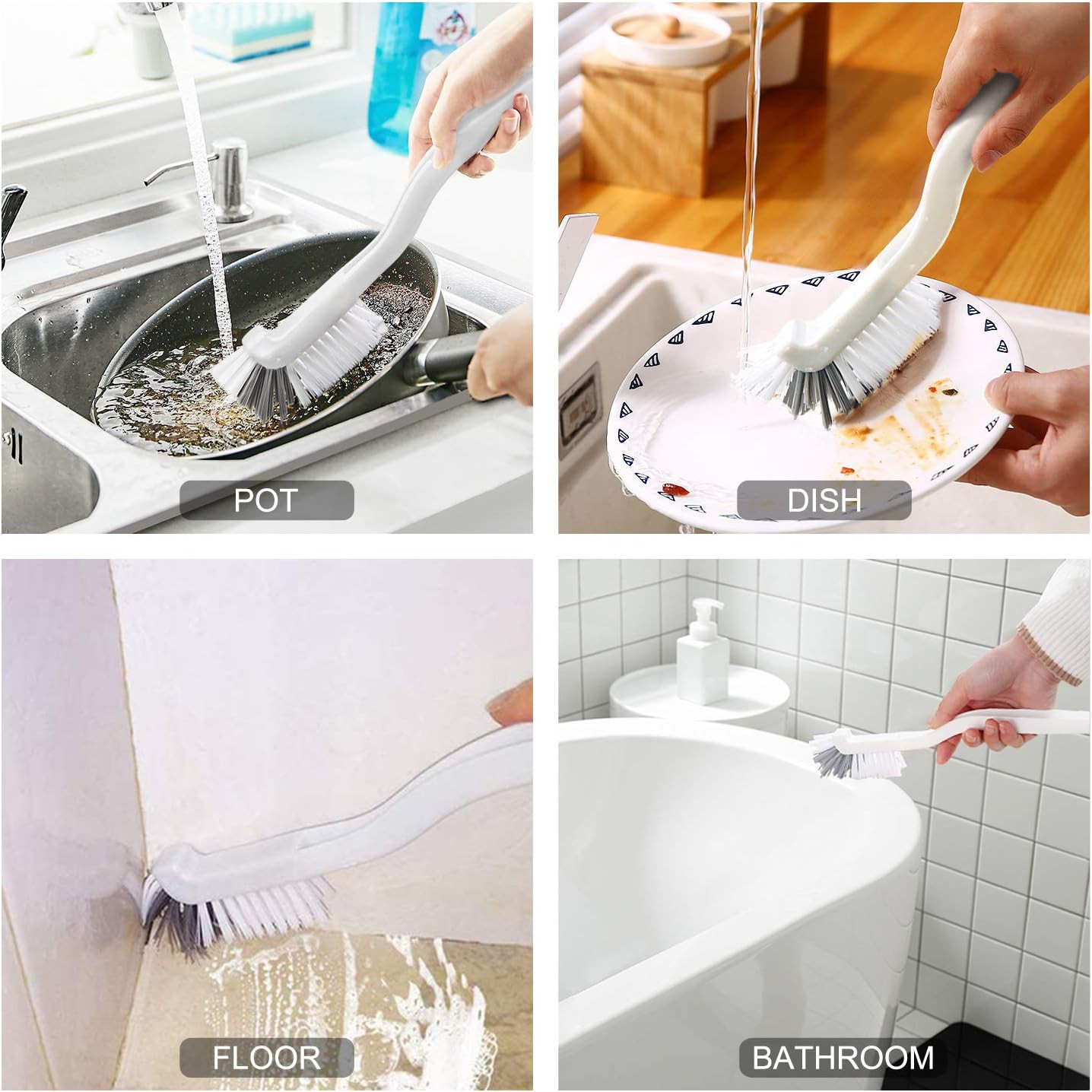 2 Pcs Cleaning Brush Small Scrub Brush for Cleaning Sink Scrub Brush with Handle