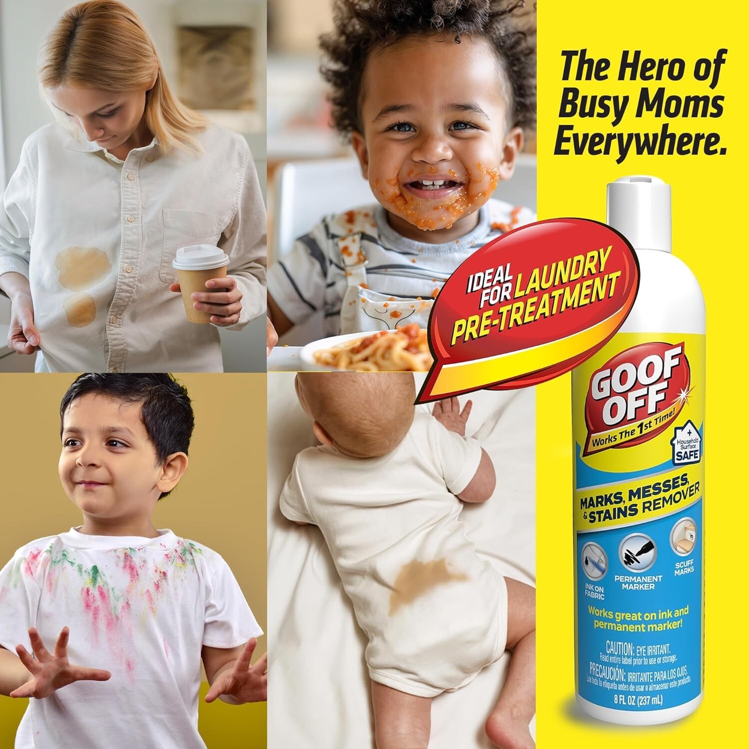 Household Stain Remover Spray – 8 fl oz for Safe Cleanup on Fabrics & Plastics