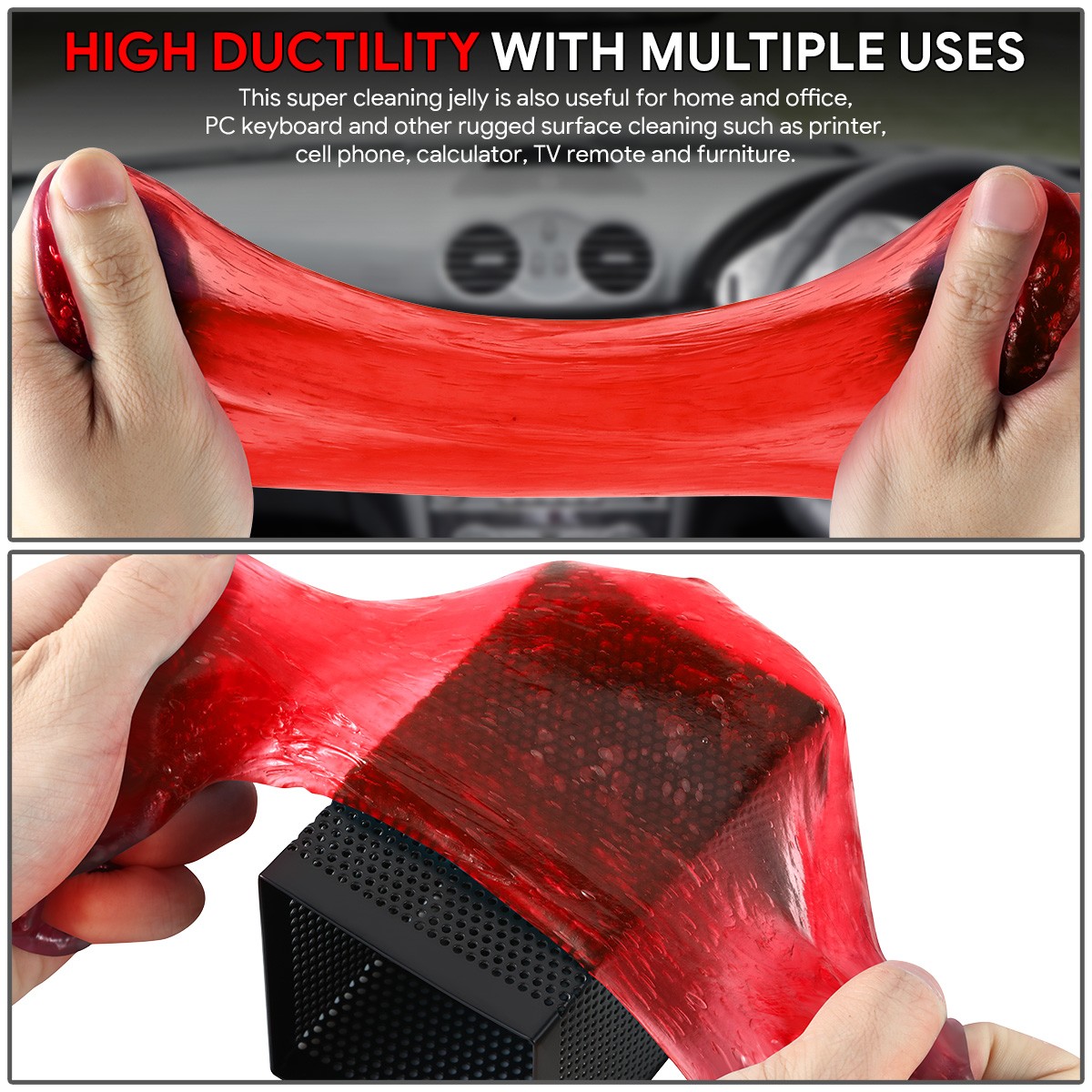 Multi Purpose Car Keyboard Laptop Home Dust Remove Sticky Cleaning Gel Jelly Red
