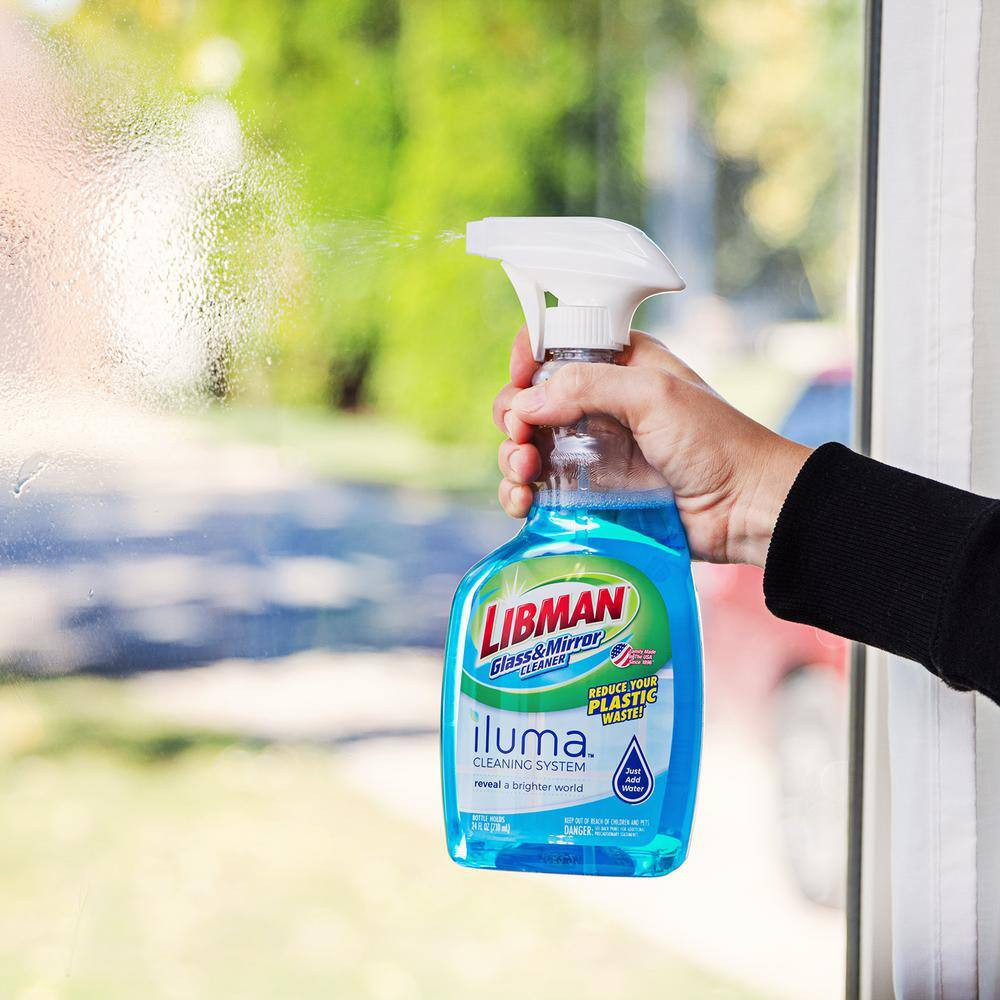 24 Oz. Iluma Glass Cleaner Starter Kit – Spray Bottle with 2 Refill Pods