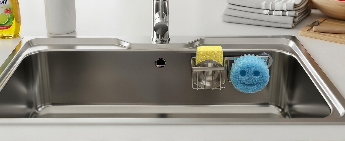 Space Saving] Sponge Holder for Kitchen Sink, Great for Scrub Daddy / Scrub