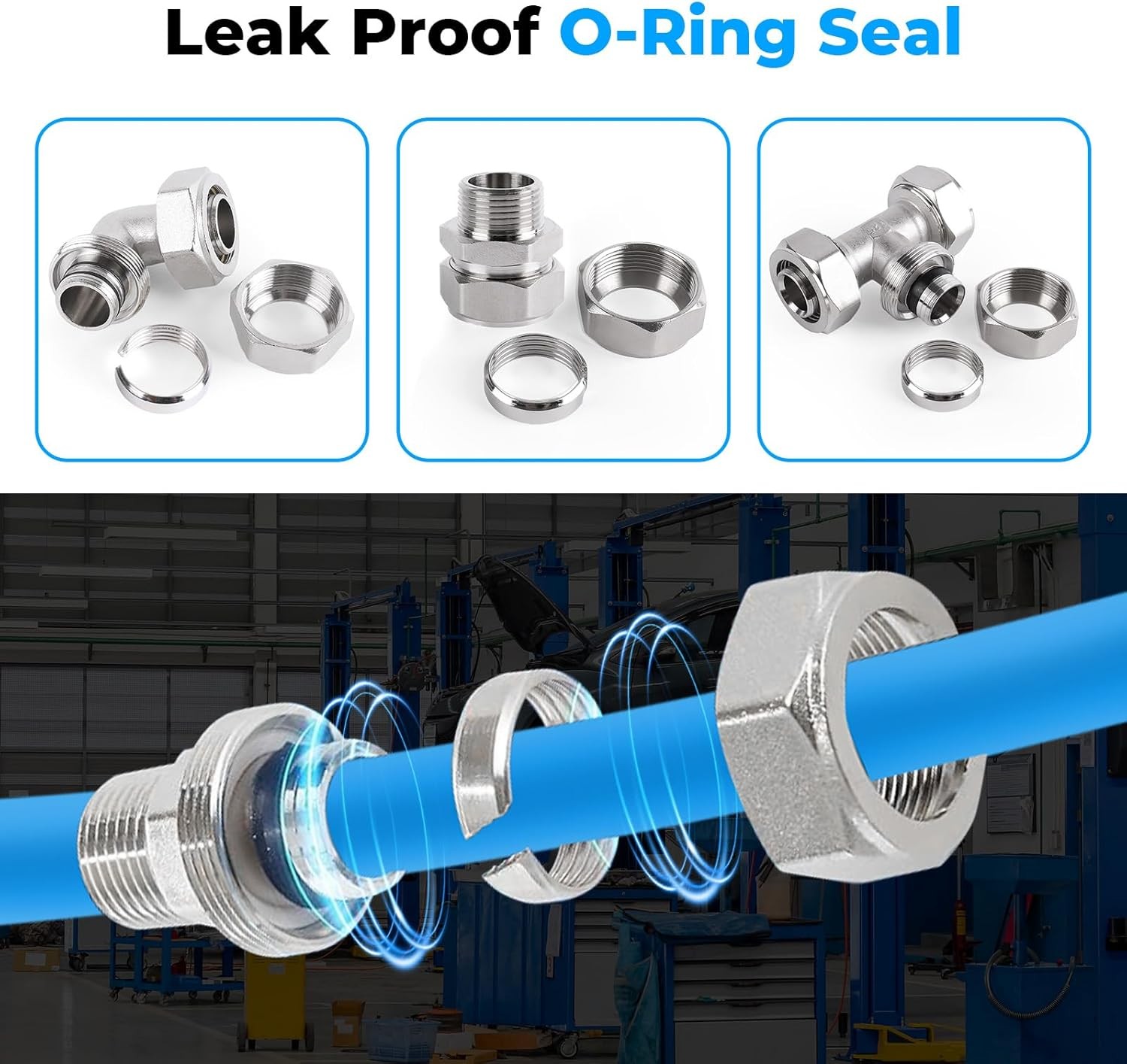 3/4″×100ft Compressed Air Line Kit Hdpe- Rapid Air System Right Angle Fittings