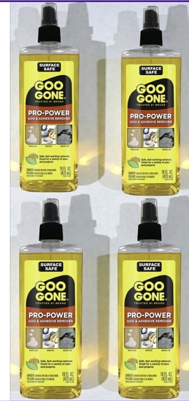 4 Bottles Goo Gone Liquid Adhesive Remover 16 oz