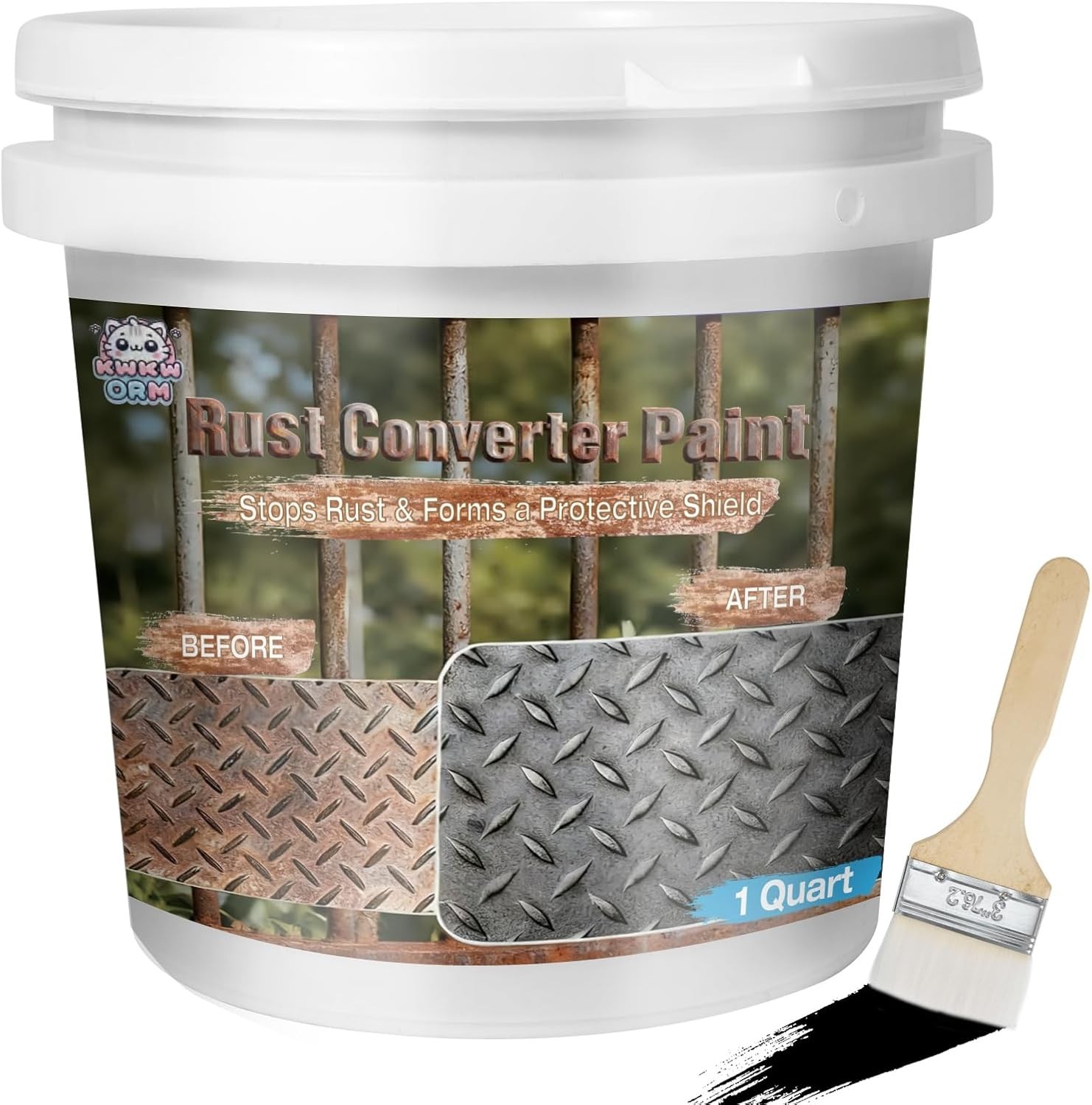2-In-1 Rust Converter & Metal Primer, 35 Floz Automotive Rust Remover Paint for
