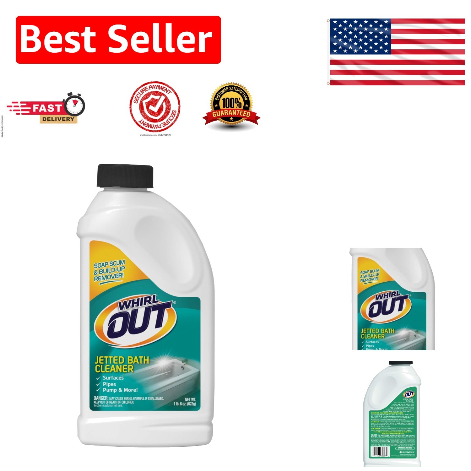WhirlOUT Eco-Friendly Jetted Bath & Hot Tub Cleaner, 22oz – Effortless Freshness