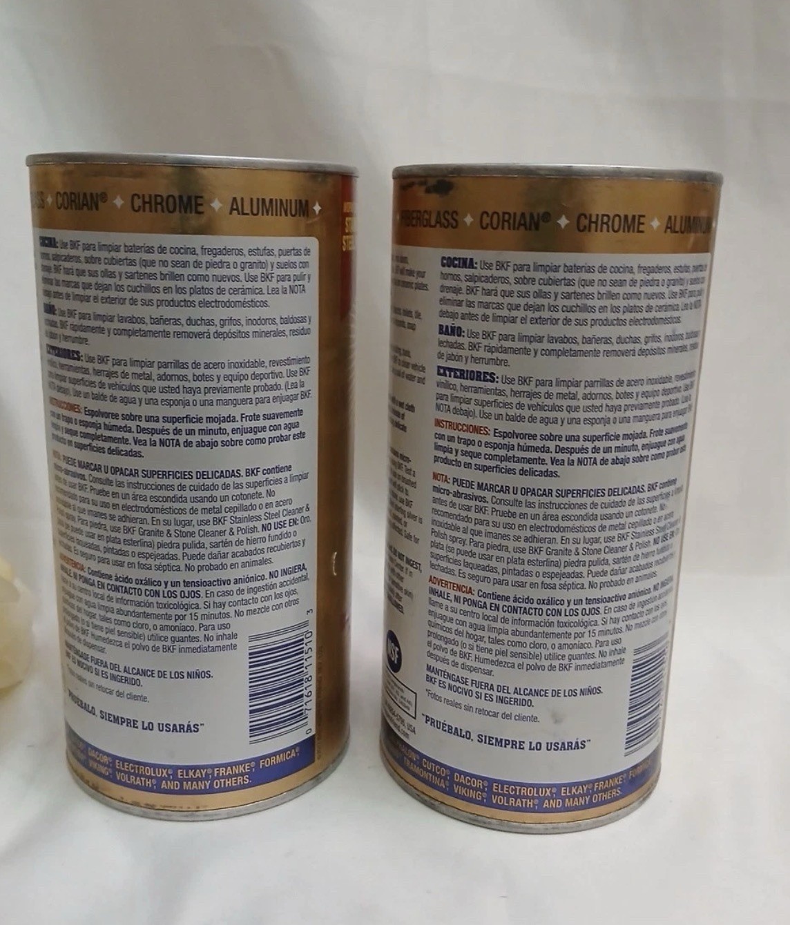 (2) Bar Keepers Friend Cleanser~Stainless Steel/Chrome/Copper/Brass & More~12oz