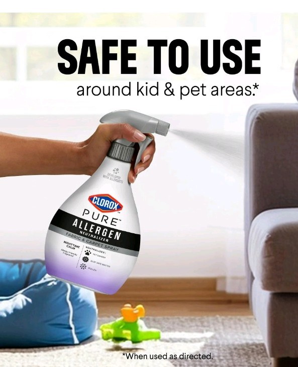 Clorox PURE Allergen Neutralizer Fabric and Carpet Spray, Nighttime Calm, 26 Oz.