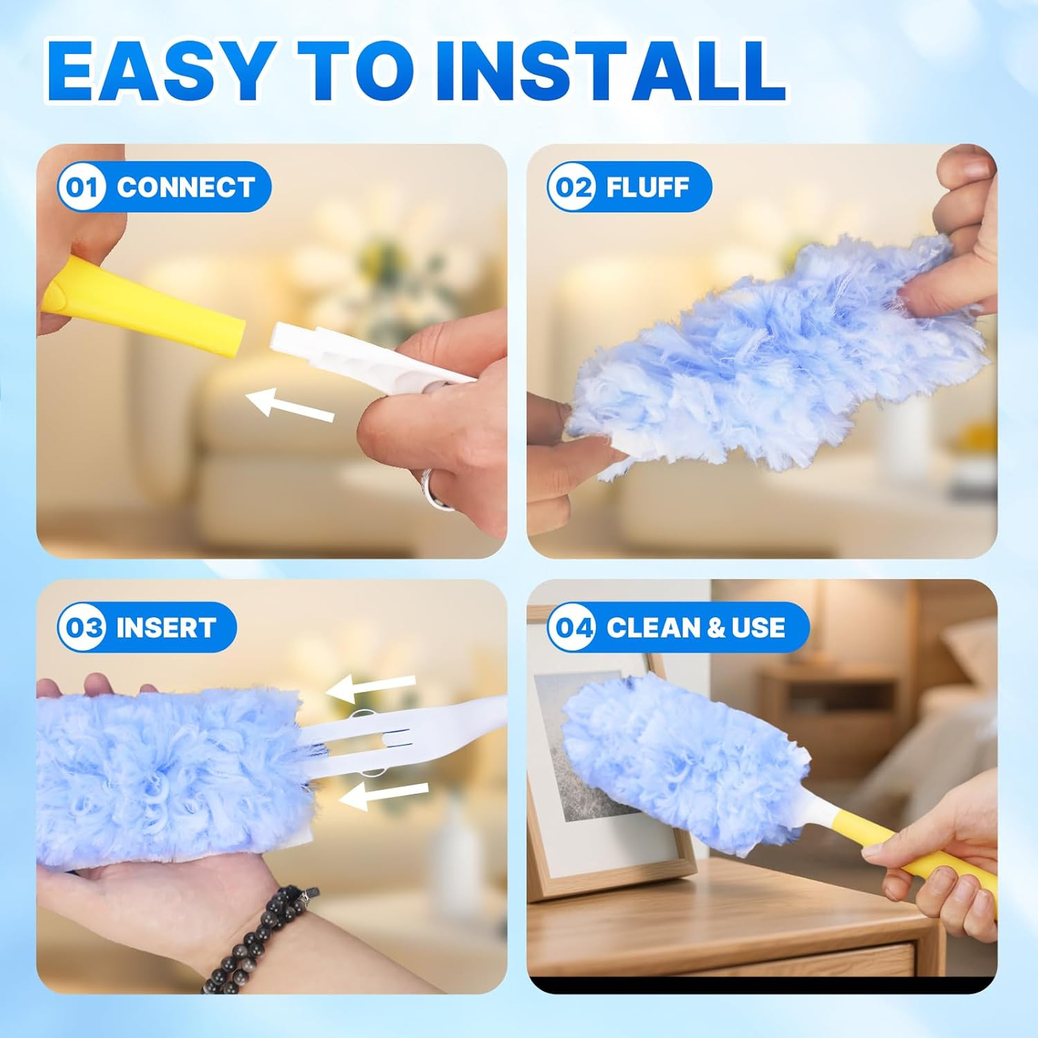Duster Refill for Swiffer Duster, 30 Count Heavy Duty Duster Refills with 1 Hand